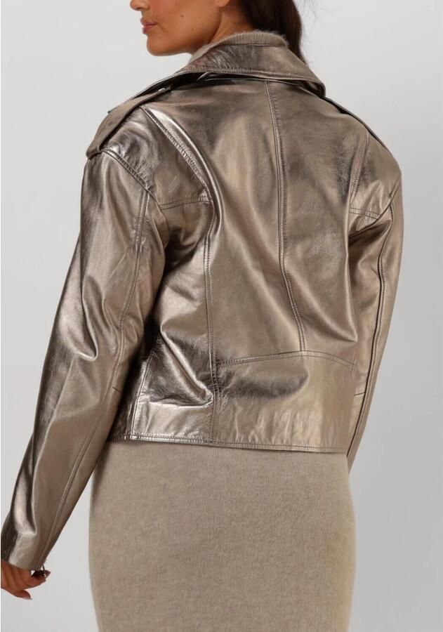 Ibana Metallic Leren Jas Gray Dames - Foto 6
