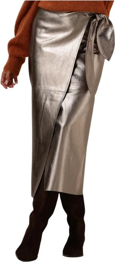 Ibana Metallic Midirok voor Stijlvolle Avonden Gray Dames - Foto 5