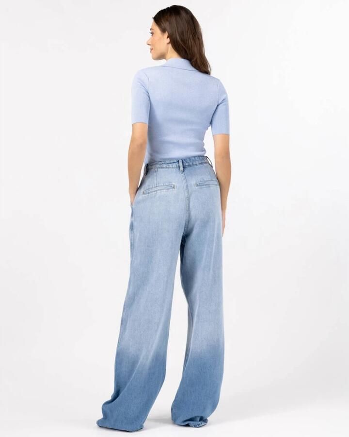 IBANA high waist wide leg jeans light blue denim - Foto 5