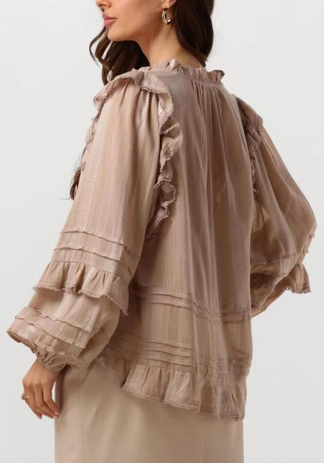 Ibana Stijlvolle Beige Blouse met Ruches Beige Dames - Foto 2