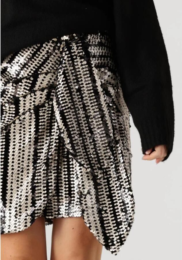Ibana Zwart en Wit Pailletten Minirok Black Dames - Foto 5