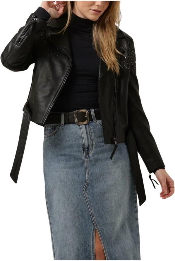 Ibana Zwarte Leren Jas Vrouwen Blinn Black Dames - Foto 7