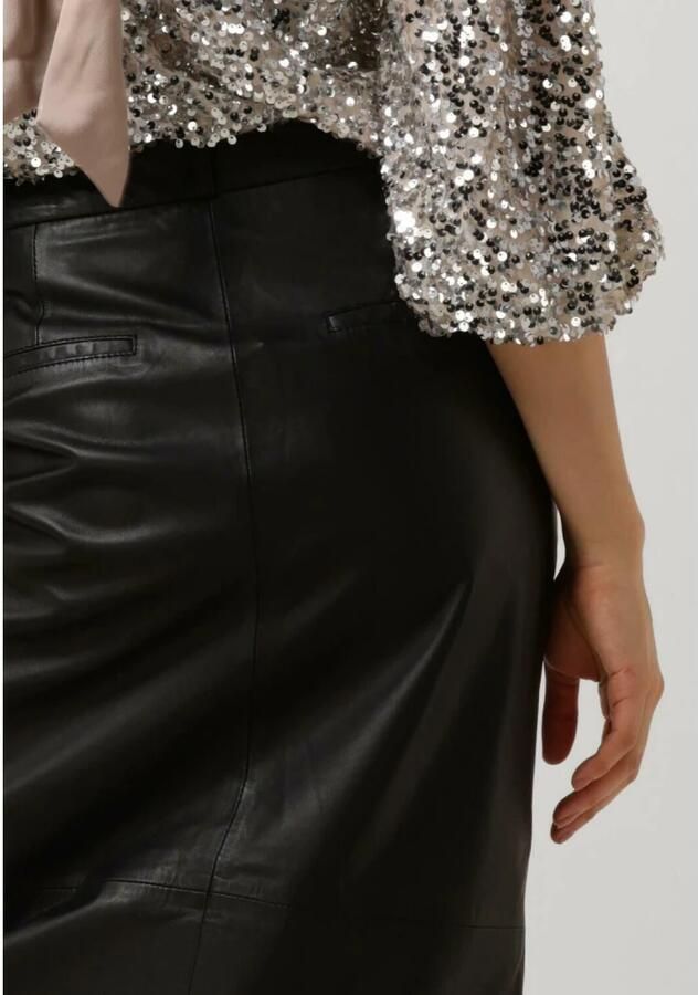 Ibana Zacht leren pencil skirt Steca zwart - Foto 5