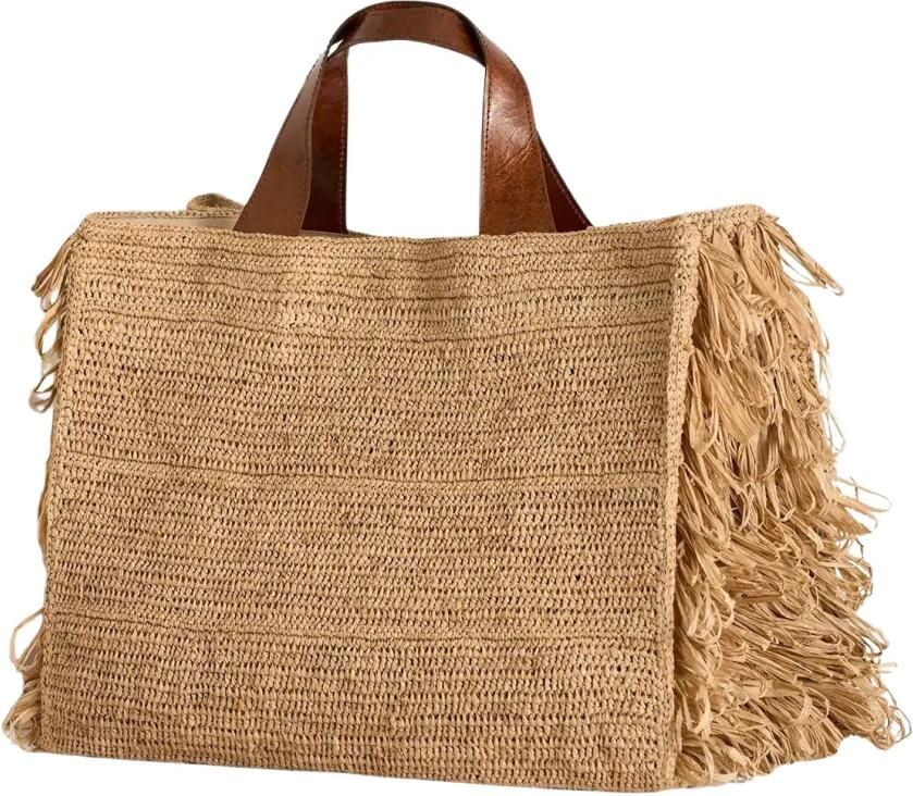 IBELIV Shoppers & Totes Noumema Raffia Bag in beige