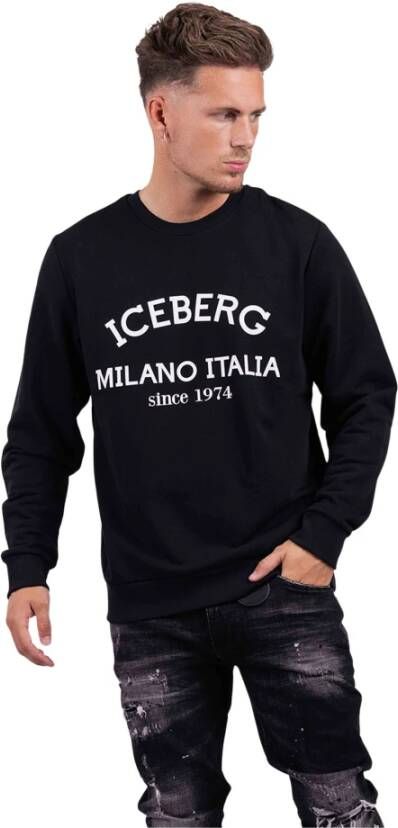 Iceberg 5C Felpa Logo Sweater Heren Zwart Black Heren