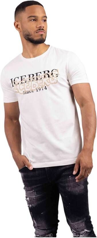 Iceberg 5D Graffiti Logo T-Shirt Heren Beige Heren