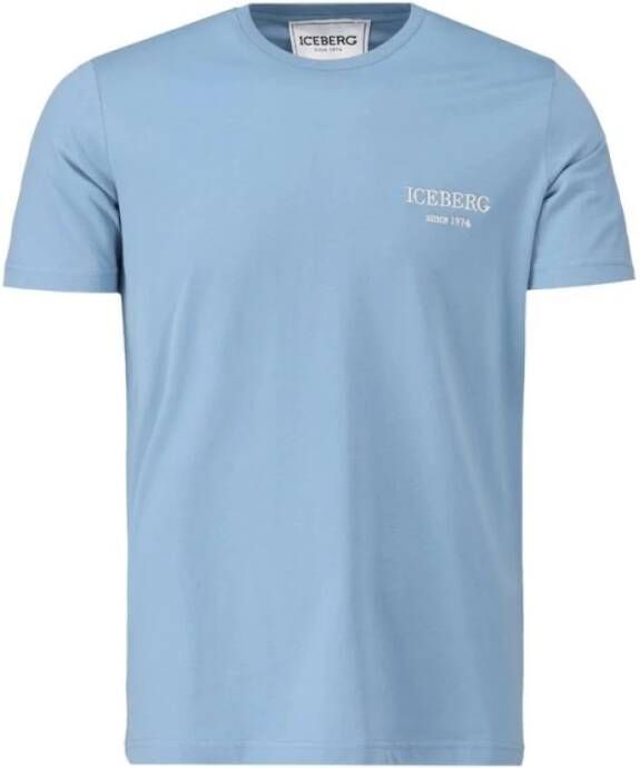 Iceberg Basic Logo T-shirt Blauw Heren