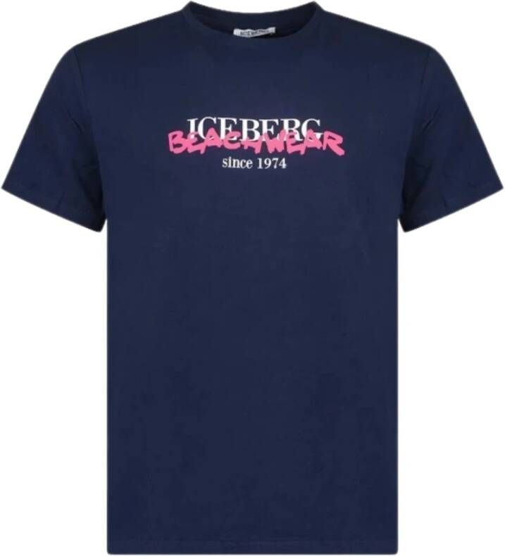 Iceberg Beachwear T-shirt Donkerblauw Ice3Mts01 Blauw Heren
