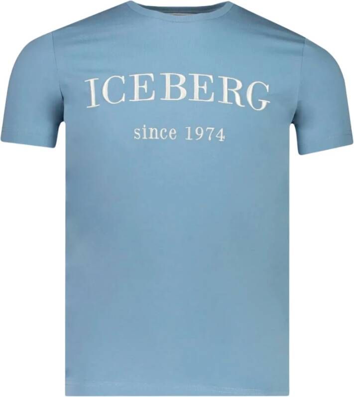 Iceberg Heritage Logo T-shirt lichtblauw 23E I1P 0F014 6301 6373 Blauw Heren