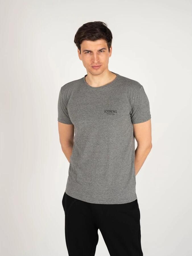 Iceberg Aansluitend Ronde Hals T-shirt Gray Heren - Foto 3