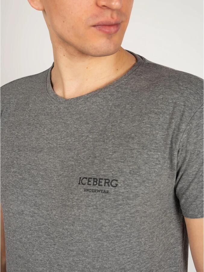 Iceberg Aansluitend Ronde Hals T-shirt Gray Heren - Foto 2