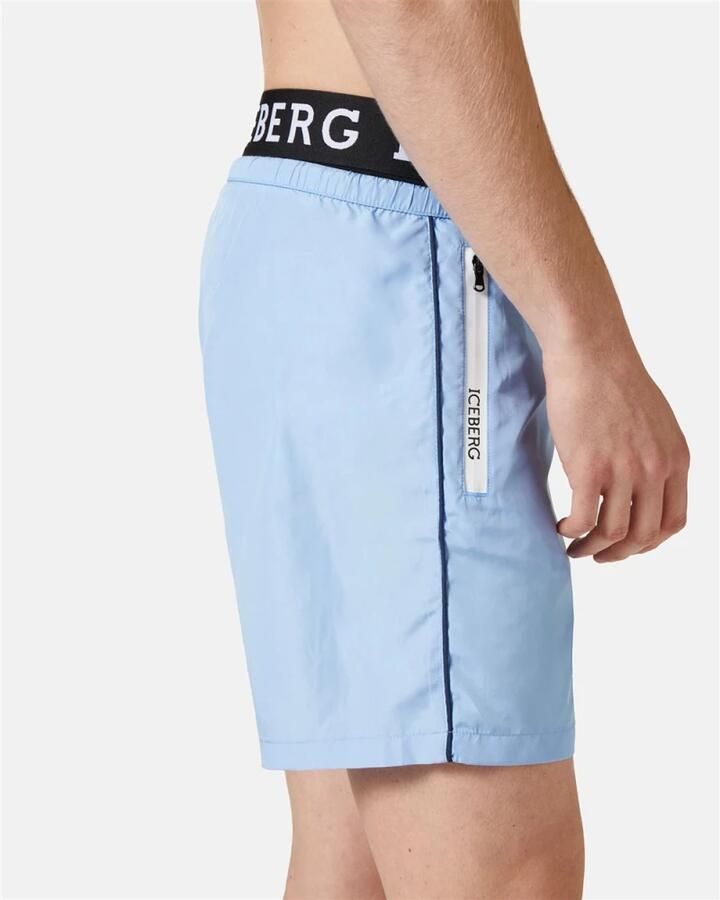 Iceberg Logo Boxer Zwembroek met Trekkoord Taille Blue Heren - Foto 4