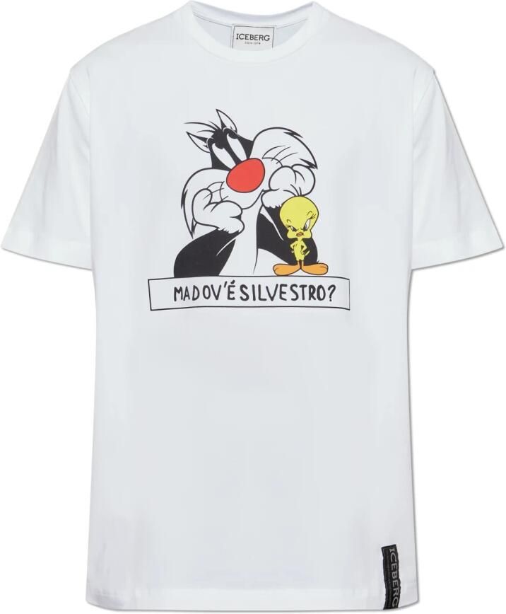 Iceberg Wit katoenen T-shirt met Looney Tunes-print White Heren - Foto 10