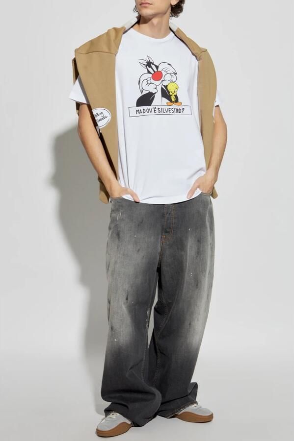 Iceberg Wit katoenen T-shirt met Looney Tunes-print White Heren - Foto 7