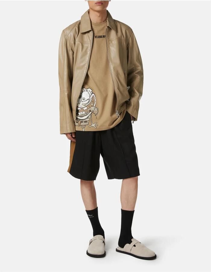 Iceberg Regular fit modderkleurig T-shirt met SpongeBob-print in jersey Brown Heren - Foto 5