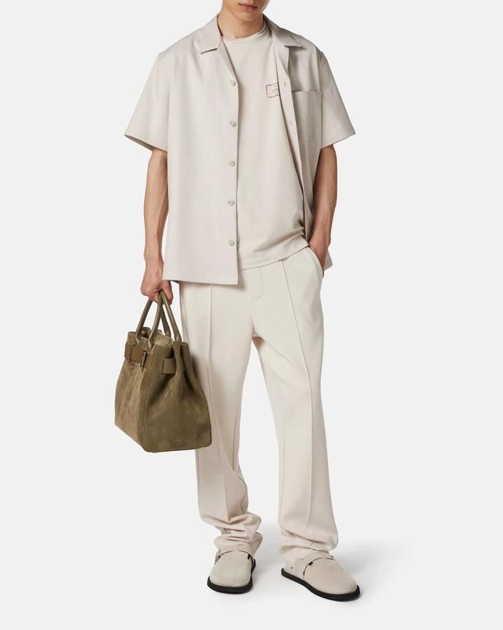 Iceberg Slim-fit poederkleurig stretch katoenen T-shirt met Poppy-print Beige Heren - Foto 3