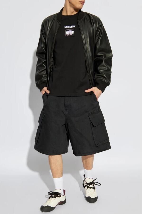 Iceberg Zwarte regular fit T-shirt van GOTS-gecertificeerde interlock stof Black Heren - Foto 8