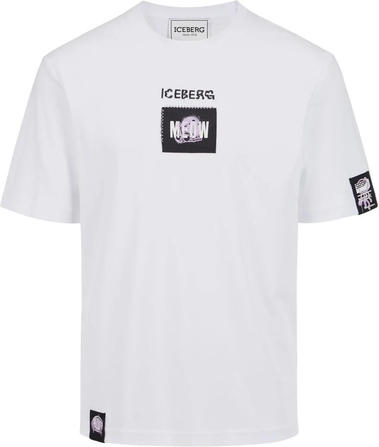 Iceberg Wit Regular Fit T-shirt in GOTS-gecertificeerd Interlock White Heren