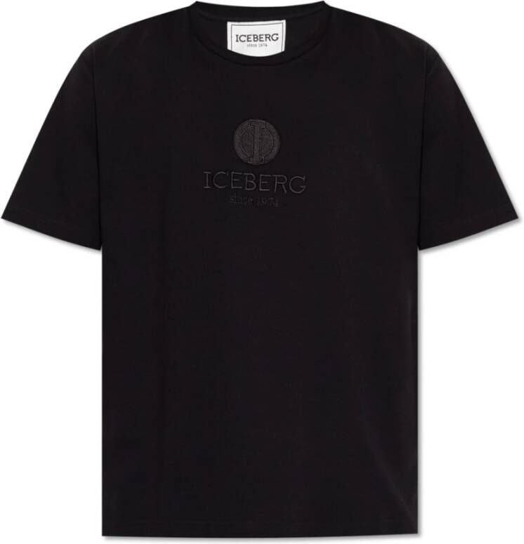 Iceberg Katoenen T-shirt Zwart Heren