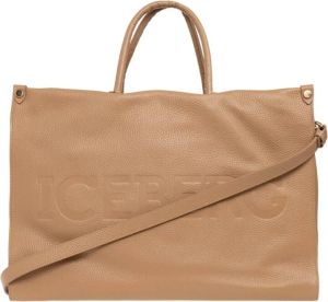 Iceberg Leather shopper bag Beige Dames