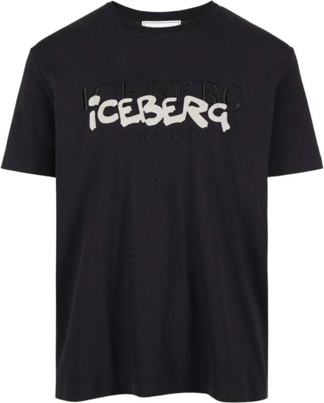 Iceberg Logo T-Shirt Zwart F015 6301 9000 Zwart Dames