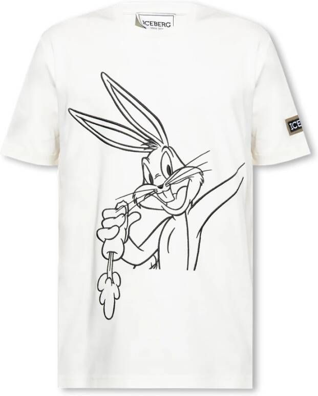 Iceberg Looney Tunes Bugs Bunny Print T-Shirt Beige Heren
