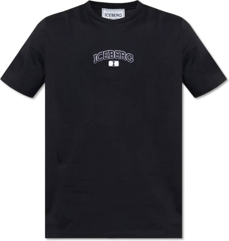 Iceberg Merk T-shirt Zwart Heren