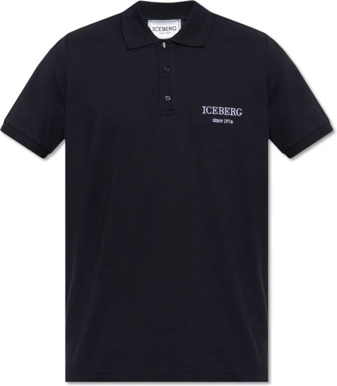 Iceberg Polo shirt met logo Zwart Heren