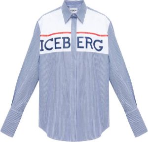 Iceberg Shirt with logo Blauw Dames