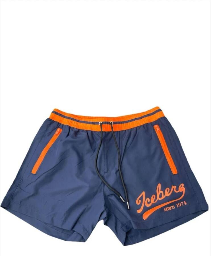 Iceberg Shorts boardshort Blauw Heren