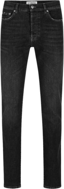 Iceberg Slim-fit Jeans Zwart Heren