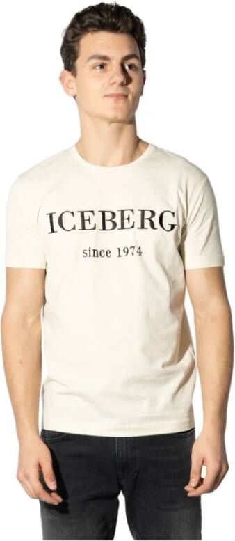Iceberg Ecru T-Shirts Beige Heren
