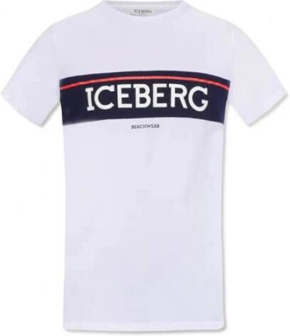 Iceberg T-shirt bicolor-logo White Heren