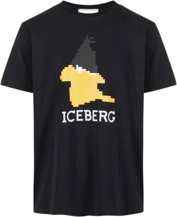 Iceberg T-shirt Daffy Face Print Czarny Zwart Heren
