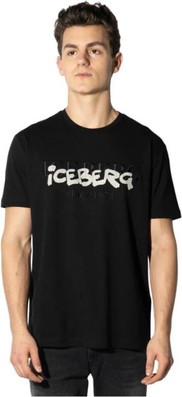 Iceberg T-Shirt Jersey Zwart Heren