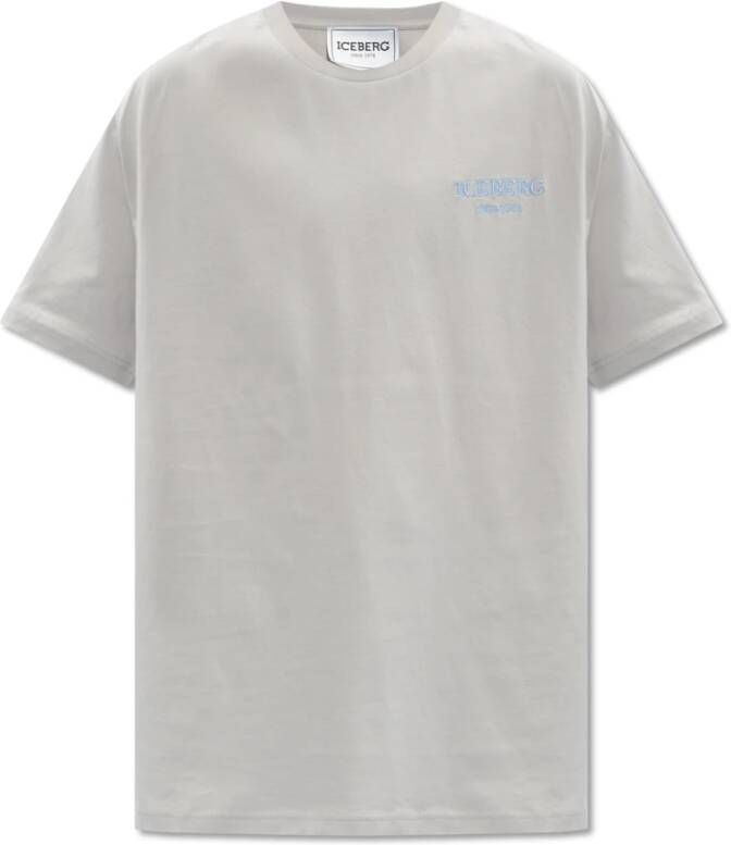 Iceberg T-shirt met logo Gray Heren