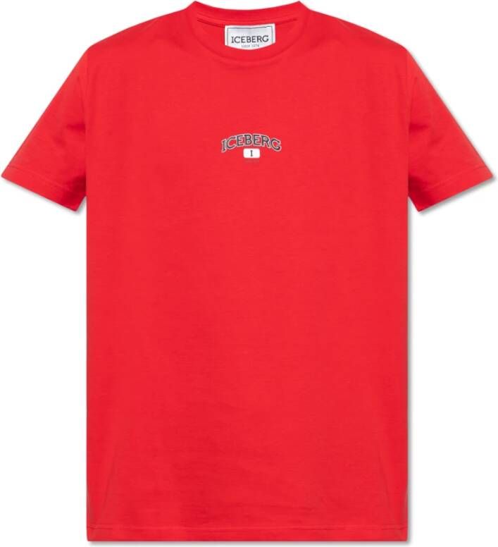 Iceberg T-shirt met logo Rood Heren