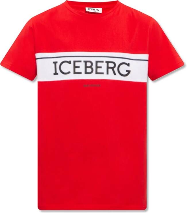Iceberg T-shirt met logo Rood Heren