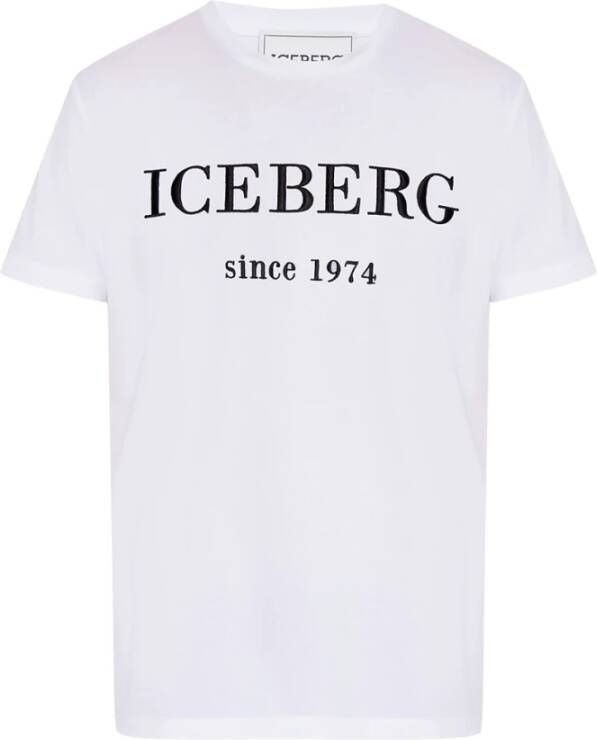 Iceberg T-shirt met logo Wit Heren