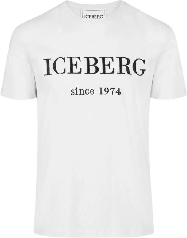 Iceberg Wit T-shirt met iconisch logo Wit Heren