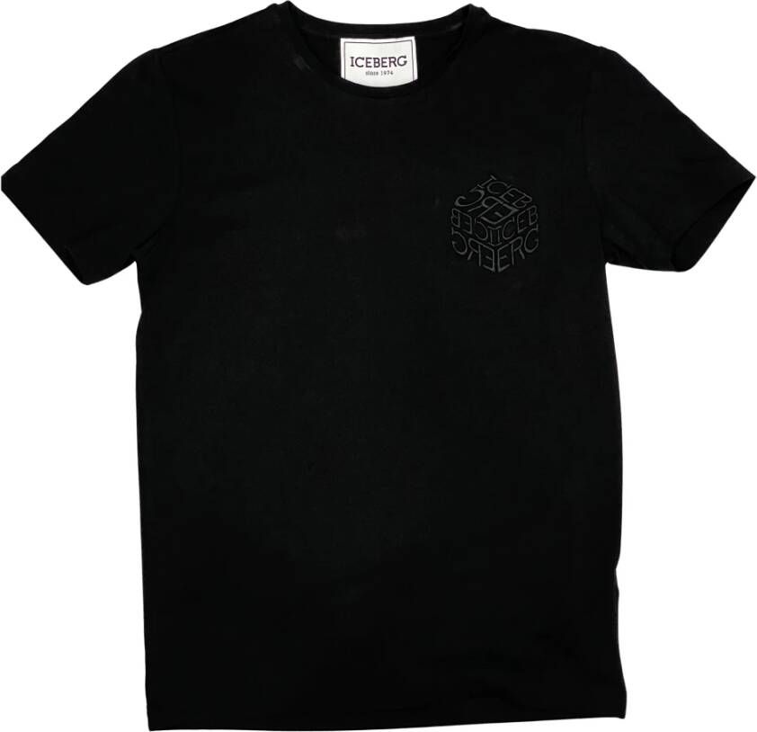 Iceberg Geborduurd logo stretch T-shirt Black Heren
