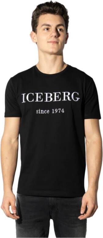 Iceberg Logo Crewneck T-shirt Black Heren