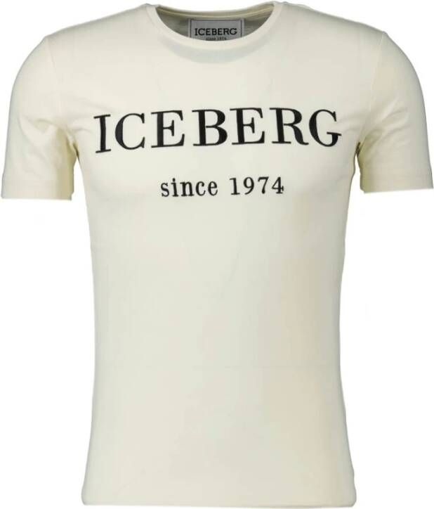 Iceberg Ecru T-Shirts Collectie Beige Heren