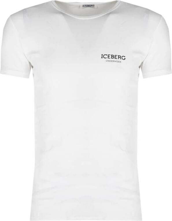 Iceberg Aansluitend Ronde Hals T-shirt White Heren