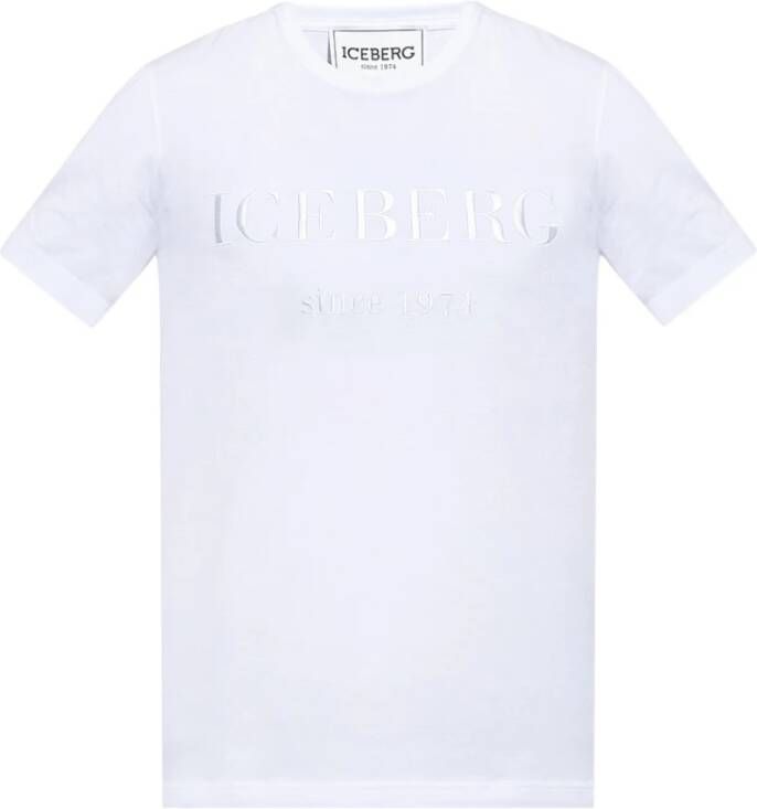 Iceberg Witte T-shirts White Heren