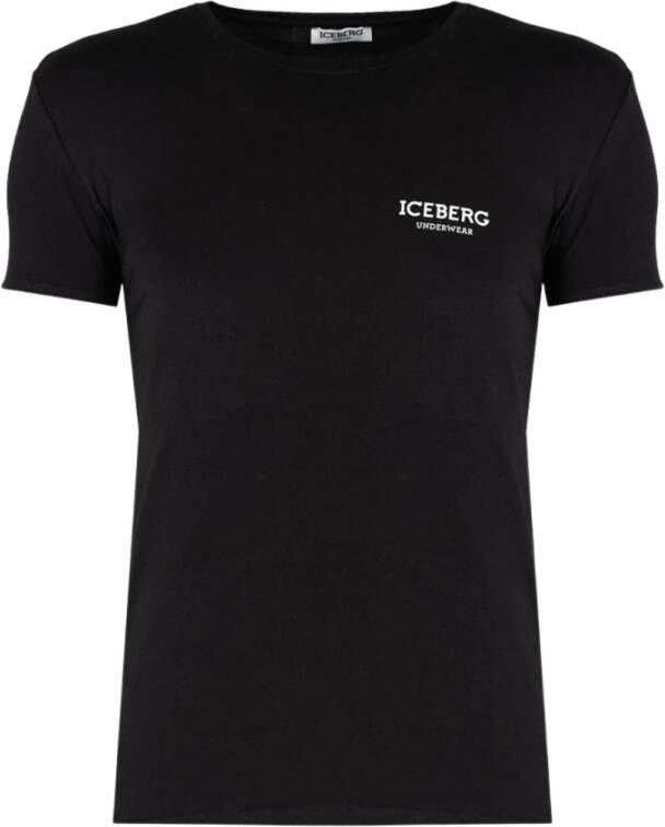 Iceberg Aansluitend Ronde Hals T-shirt Black Heren
