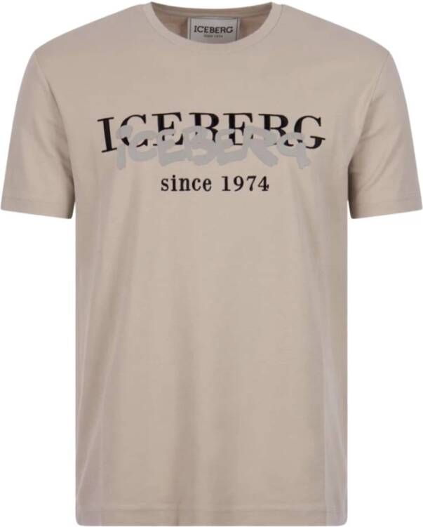 Iceberg Tee Graffiti Logo Rope Taupe Beige Heren