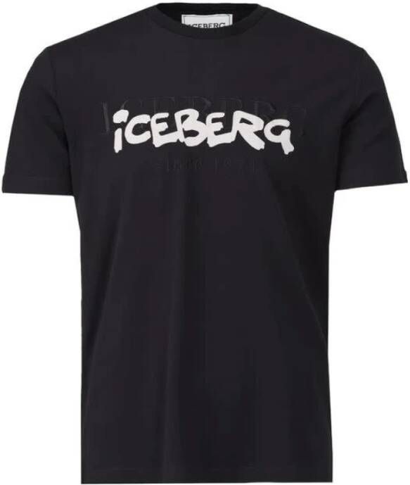 Iceberg Tee Graffiti Logo Zwart Heren