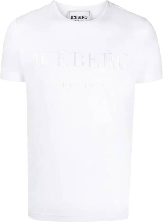 Iceberg Witte T-shirts White Heren