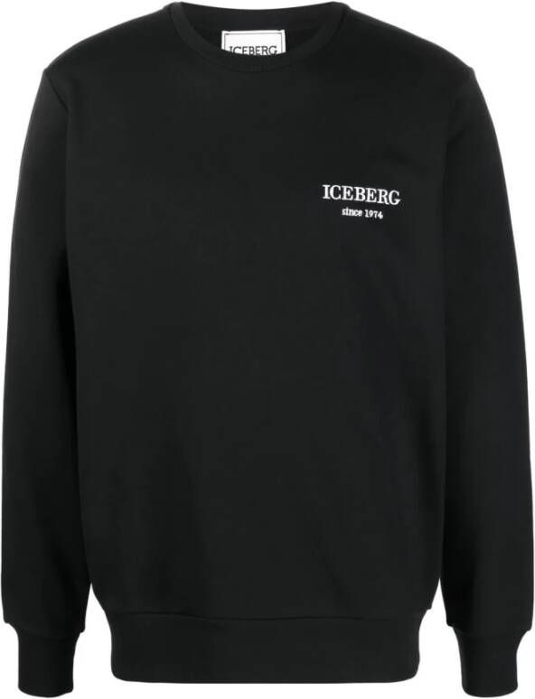 Iceberg Zwarte Trui met Klein Logo Black Heren